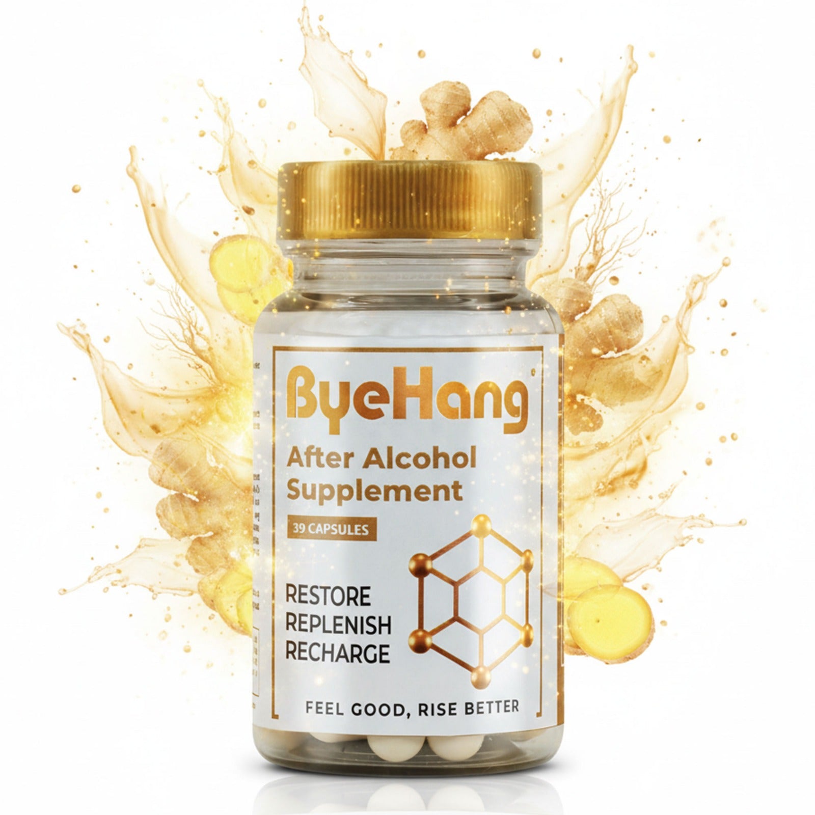 ByeHang Post-Celebration Recovery Supplement – Fast-Acting DHM 1200mg with L-Theanine, Electrolytes, Milk Thistle, Prickly Pear, Ginger & B12 – Hangover Relief & Liver Support – Pharmacist Formulated